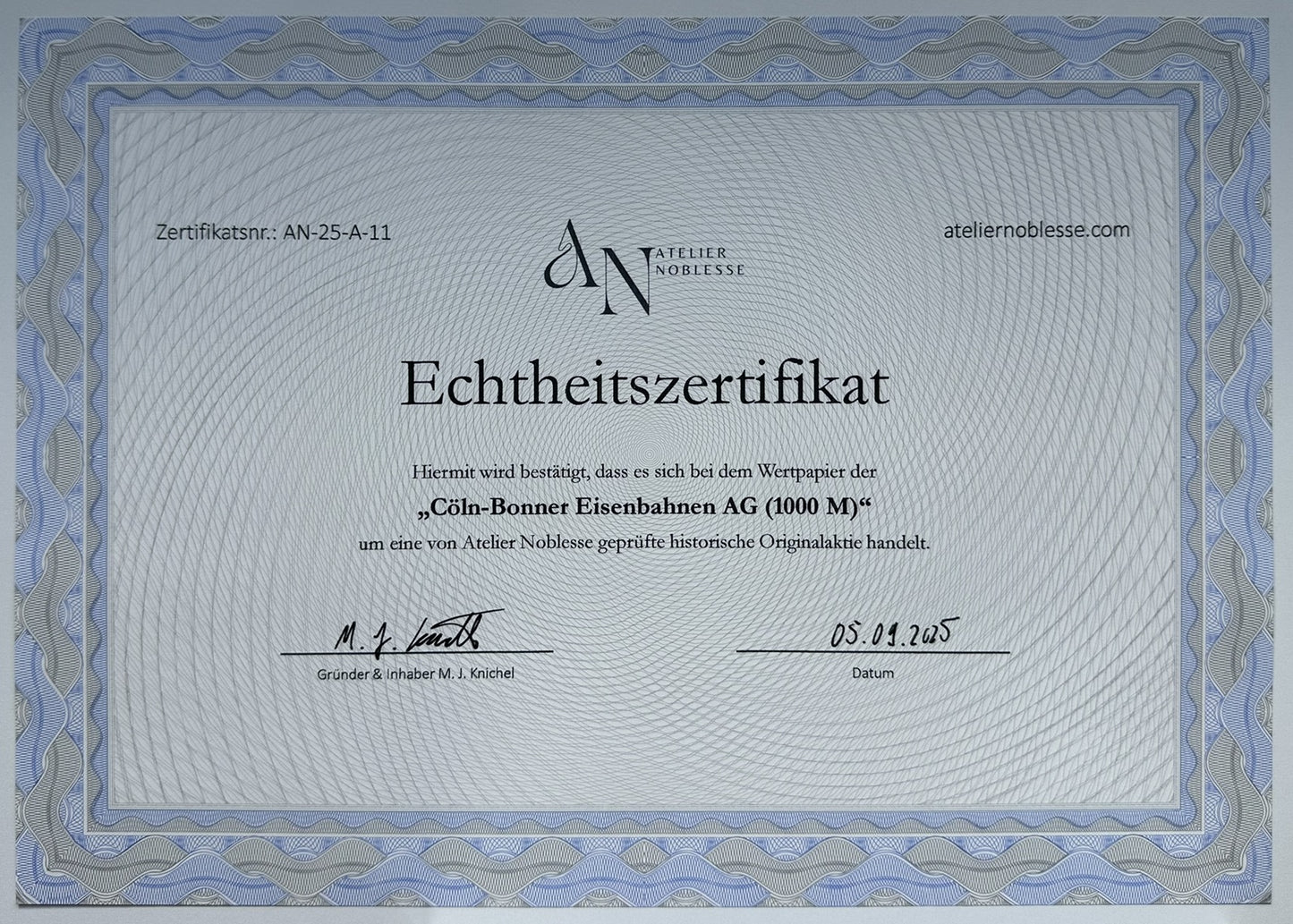 Cöln-Bonner Eisenbahnen Aktie