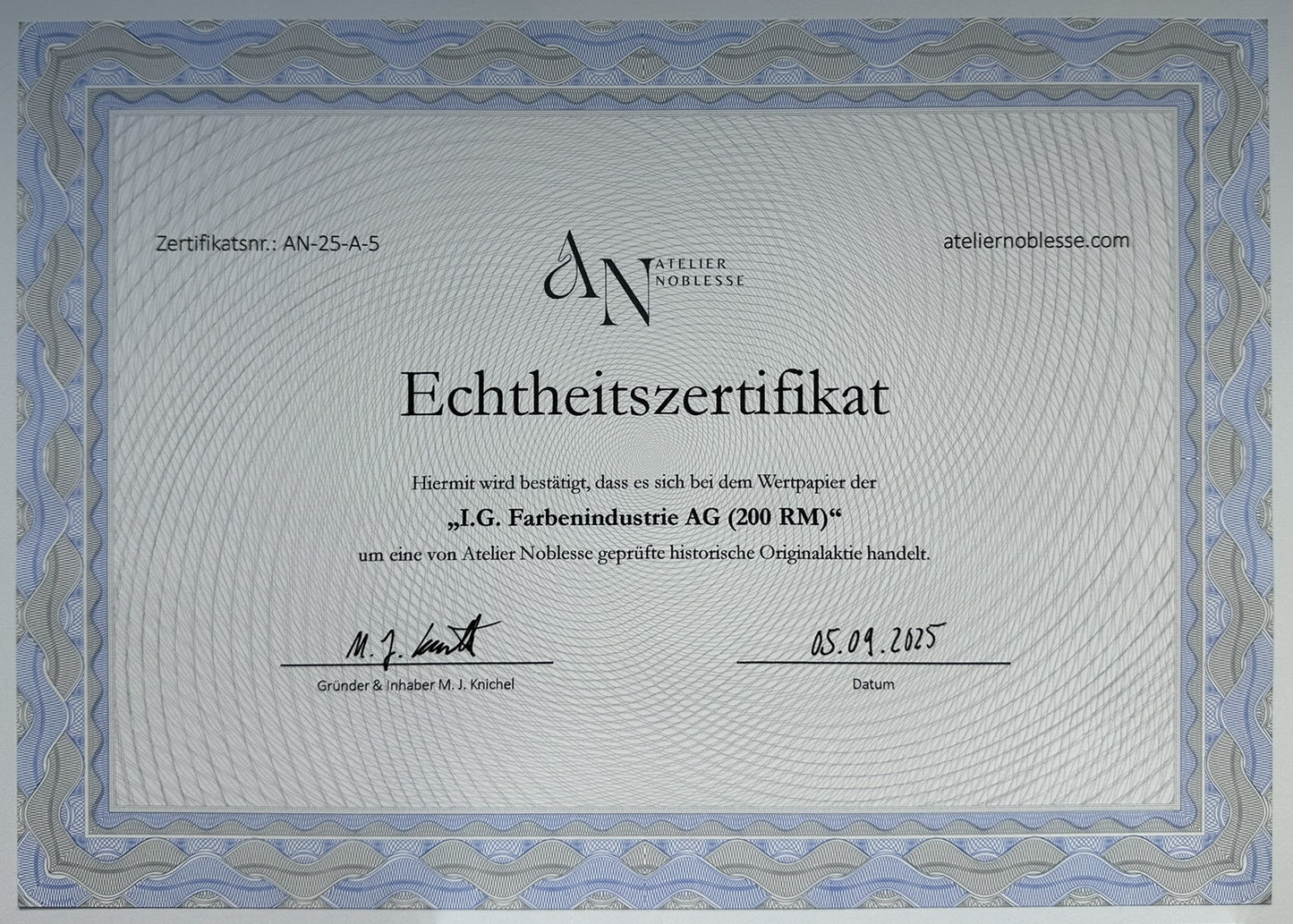 I.G. Farbenindustrie Frankfurt a. M. Aktie
