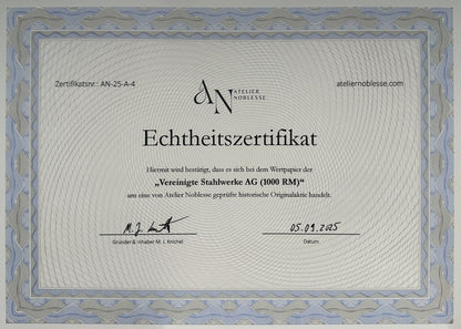 Vereinigte Stahlwerke Aktie (1000 Reichsmark)